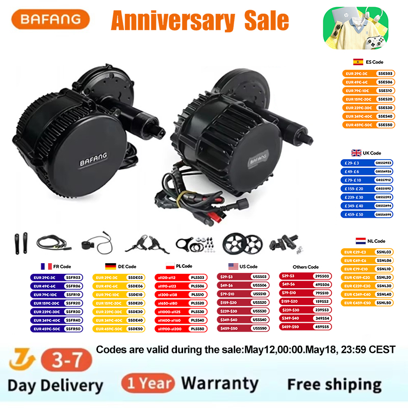 Mid Drive Motor Kit 52V 1000W - Bafang BBSHD 미드 드라이브 모터 전기