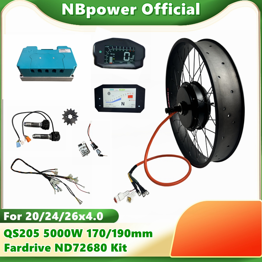 72V 5000W Hub Motor Kit - NBpower QS205 72V 5000W 170/190mm 드롭아웃