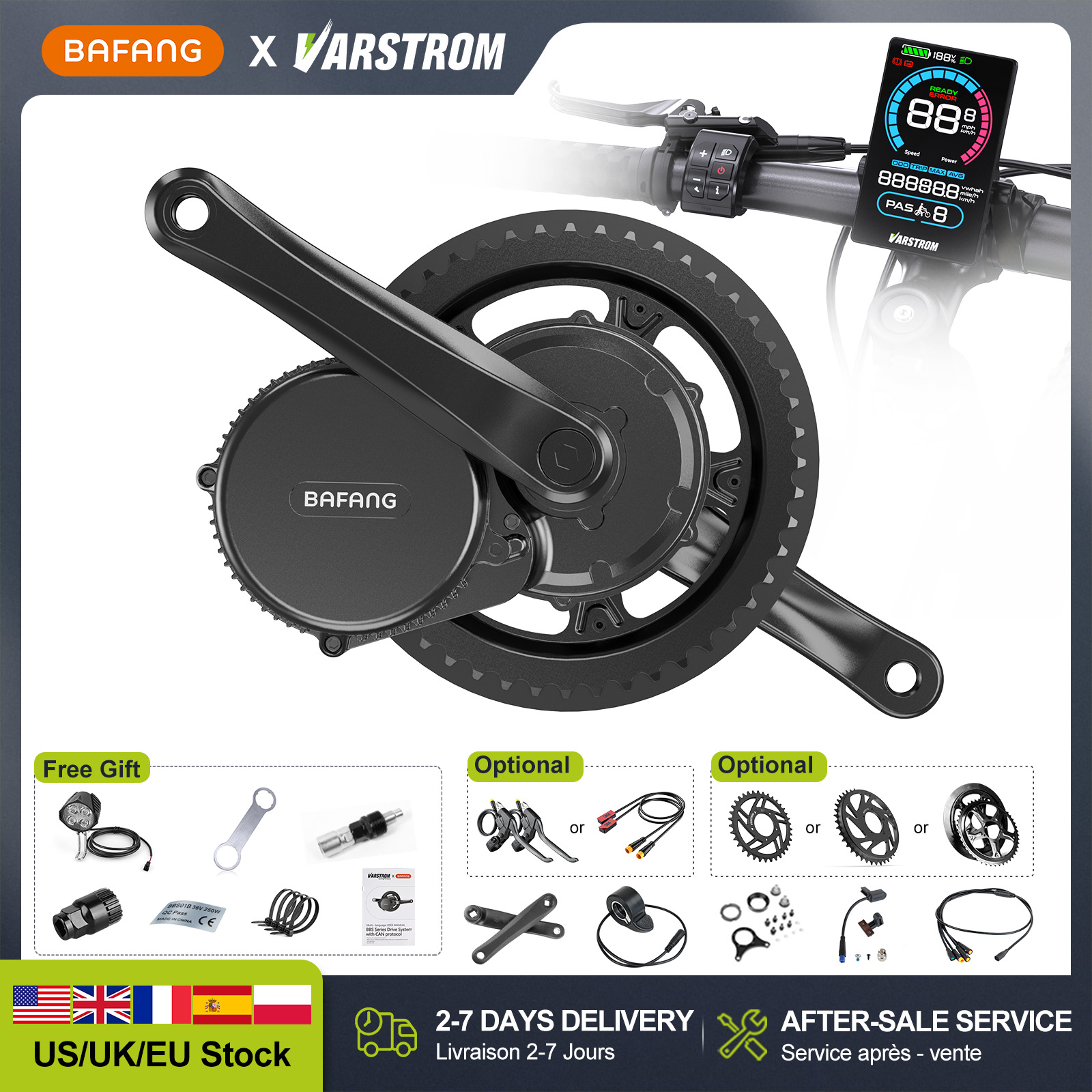 Bafang Bbs02B 48V 750W Mid Drive Kit - [미국 주식] 바팡 48V 500W 750W
