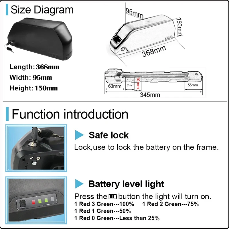 챔 36 60 52v 48v 72v 45ah 60ah  - Ebike Battery 48V 20Ah Hailong 리뷰 및 가격